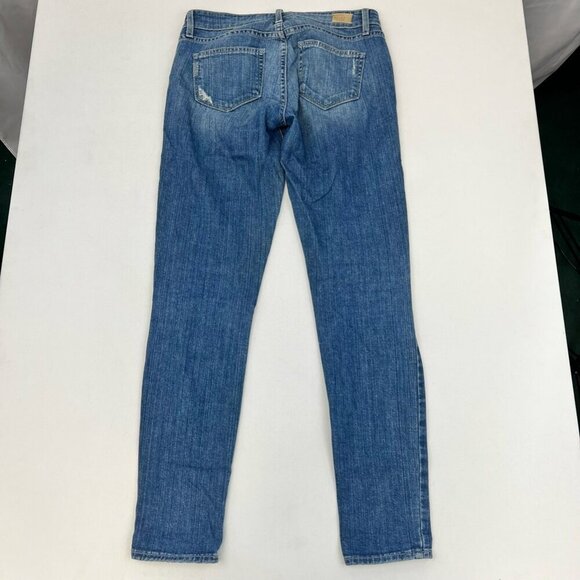 Paige Womens Verdugo Ultra Skinny Jeans Blue Distressed Low Rise 25 Waist - Picture 2 of 10